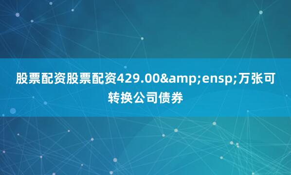 股票配资股票配资429.00&ensp;万张可转换公司债券