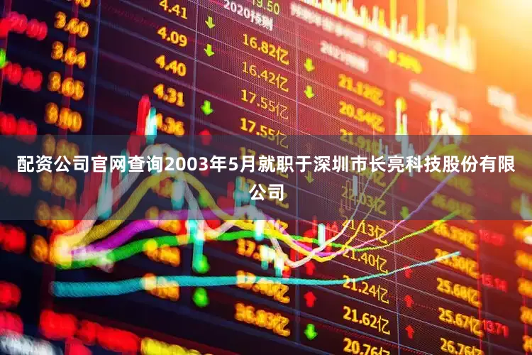 配资公司官网查询2003年5月就职于深圳市长亮科技股份有限公司